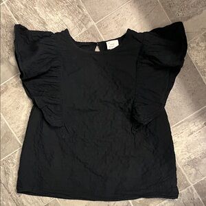 A New Day Elegant Black Puff Sleeve Blouse